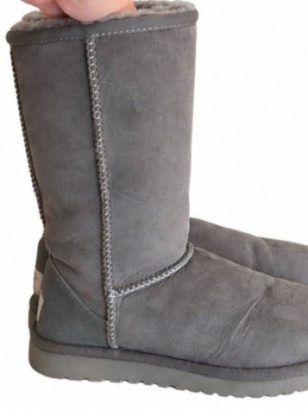 UGG Australia Classic Tall 5815 Grey Suede Shearling Boots – Women’s 7 - Picture 6 of 9